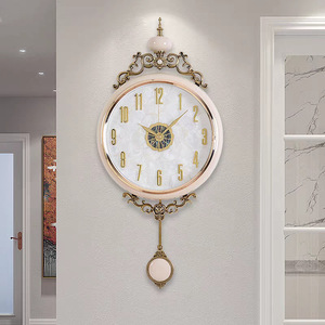 Luxury European Shell <b>Wall</b> <b>Clock</b> Round Battery Powered <b>Silent</b> For Living Room Home Decor - Product Image 2