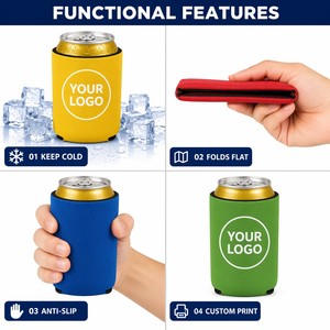 Porte-canette isotherme en néoprène personnalisé pour Noël, 330 ml, pour bière et boissons, avec logo personnalisé par sublimation, pour fêtes et événements, vente en gros - Product Image 6