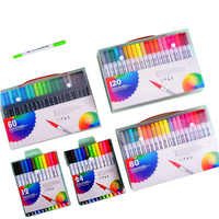 Ensemble de 12 marqueurs d'art à double pointe en feutre pour adultes et enfants - Stylos pinceaux pour la calligraphie et l'aquarelle