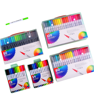 Ensemble de 12 marqueurs d'art à double pointe en <span class=keywords><strong>feutre</strong></span> pour adultes et enfants - Stylos pinceaux pour la <span class=keywords><strong>calligraphie</strong></span> et l'aquarelle - Product Image 1