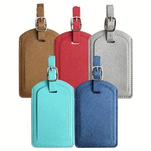 Portable Fashionable Water Resistant Luggage <b>Tags</b> Board Bag <b>Tag</b> Name <b>ID</b> Holder PU Leather Suitcase Durable Label Baggage - Product Image 5