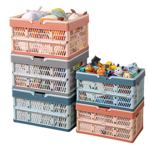 Custom Plastic Storage <strong>Foldable</strong> <strong>Basket</strong> With Handle Tabletop Shopping Picnic Portable <strong>Basket</strong> Home Organization Wholesale Bulk - Product Image 2