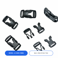 Boucle de fixation latérale réglable professionnelle en plastique courbé de 15 mm (5/8 pouce), robuste, écologique, à dégagement rapide pour sacs à dos et bagages