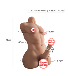 Meistverkaufter Superrealistischer Aufladbarer Silikon-TPE Wasserdichter Weicher Halber Körper Vibrierender Dildo für Frauen Männer Masturbatoren - Product Image 2