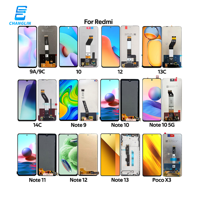Factory OEM Lcd for Redmi 9 9A 9C 10 10C 12C 13C Note 7 8 9 9 Pro 9s 10 10x 10pro 11 13 13pro 12 Pro Plus 14 Original Lcd Screen