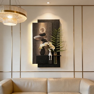 Pintura Decorativa de Arte en Piedra Arenisca 3D con Impresión UV Personalizada de Fábrica, Plantas Hidropónicas con Iluminación LED, Arte de Paisaje para Pared - Product Image 5