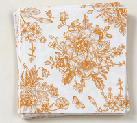 Serviettes en papier à imprimé floral rouge jetables, serviettes décoratives pour la décoration de table de mariage, 3 plis, 20 pièces