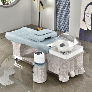 Neues Design <span class=keywords><strong>Thai</strong></span>-Dampfschüssel Wassertherapie Himmelblau <span class=keywords><strong>Massage</strong></span>-Shampoo-Bett Dampftherapie Kopf-Spa Shampoo-Bett - Product Image 4