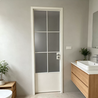 Porte en verre décorative vintage en aluminium, style français, avec verre clair ou givré, options étanches, pour intérieur, chambre, villa