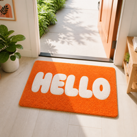 Tapis d'entrée extérieur robuste antidérapant, durable, attrape-saleté avec bordure en caoutchouc renforcé