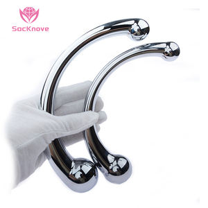 SacKnove - Masajeador de Doble Cabeza para Punto G, Varita Metálica para Masaje Anal, <span class=keywords><strong>Estimulador</strong></span> de Próstata, Consolador Anal para Hombres y Mujeres - Product Image 1