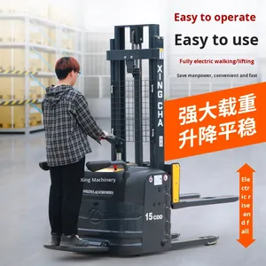 Xingcha Apilador totalmente eléctrico Transpaleta de doble elevación con 1,5 toneladas Carretillas elevadoras Apilador de camiones de 2 toneladas - Product Image 3