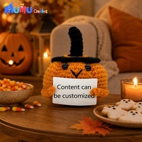 Peluche amigurumi citrouille au crochet faite à la main, décoration de bureau Halloween, carte d'encouragement, cadeau, logo personnalisé, vente en gros