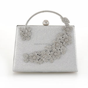 High Quality Satin Square Pattern Eco-Friendly Chain Strap Fashion Shiny Bridal Evening <b>Clutches</b> - Product Image 4
