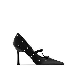 Escarpins très populaires Escarpins noirs et marron personnalisés avec strass bling Pointes à talons hauts Escarpins pour femmes élégantes françaises - Product Image 4