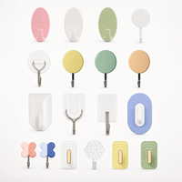 Crochets muraux autocollants en plastique avec visage souriant, sans perçage, robustes, décoratifs, pour enfants, pour salle de bain
