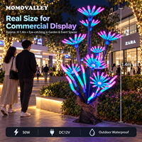 MOMOVALLEY Lampe LED en forme de fleur, éclairage paysager, sculpture lumineuse pour l'aménagement de jardins de villégiature, éclairage de parcs, décoration