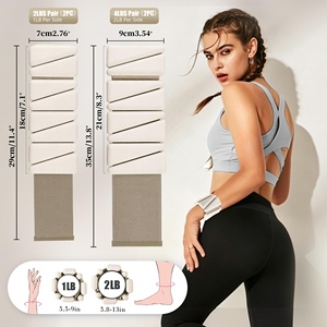 En gros, poids de cheville carrés de 2 lb à velcro, de la même couleur, pour la course, le yoga et le fitness, et bracelet en silicone huilé pour les mains - Product Image 2