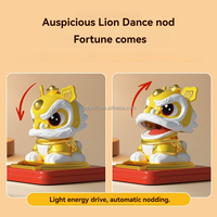 Grand Nod automatique de 3 pouces vague solaire Lion danse Fortune ornements haute qualité poterie et émail décoration de magasin de bureau