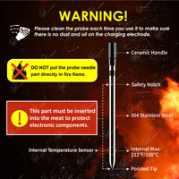 Termometer Daging Pintar Nirkabel Jarak Jauh 500ft untuk Oven, Grill, Dapur, BBQ
