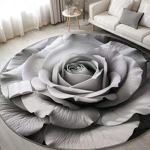 Alfombra de terciopelo de cristal antideslizante moderna, Alfombra de piso de dormitorio esponjoso de poliéster lujoso de felpa suave hecha a máquina - Product Image 3