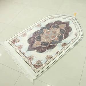 Exquisite Muslim Novelty Floral Print Arch-Shaped Non-Slip Fine Velvet <b>Prayer</b> <b>Mat</b> 70x115cm YASEEN Brand - Product Image 1