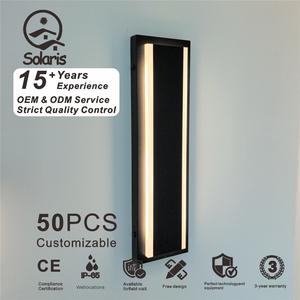Lampes murales LED d'extérieur IP65 résistantes aux intempéries, bande linéaire moderne en aluminium noir et acrylique, adaptées <span class=keywords><strong>pour</strong></span> patio, <span class=keywords><strong>garage</strong></span>, villa, hôtel - Product Image 1