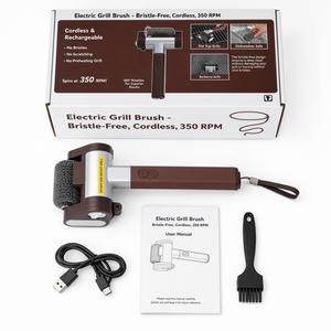 New Arrival Rechargeable Rolling Basting Brush Stainless Steel LED Light Food Grade No Bristle Household Use Easily Cleaned Tool - Product Image 5