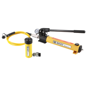 Vérin hydraulique à simple effet SOV RC-506 700 bars 50 tonnes avec retour par ressort, matériau 42CRMO, hauteur 441 mm - Product Image 1
