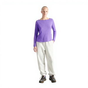 Camiseta de Manga Larga para Mujer, Cuello Redondo, Mezcla de Algodón Suave, Informal, Fabricante OEM, Venta al Por Mayor de Ropa - Product Image 2