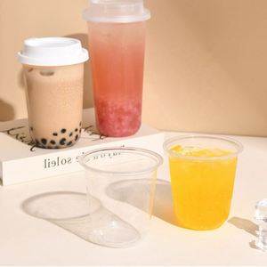 แก้วพลาสติก PP แบบใช้ซ้ำได้ ปลอดสาร BPA ขนาด 12/16/24 ออนซ์ พิมพ์โลโก้ได้ตามต้องการ สำหรับงานปาร์ตี้ ใส่น้ำ/เครื่องดื่ม รับผลิตแบบ OEM/ODM - Product Image 1
