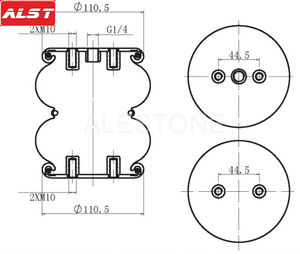 Double ressort pneumatique industriel en caoutchouc alambiqué 2B1302/amortisseur de sac de <span class=keywords><strong>suspension</strong></span> d'air - Product Image 5