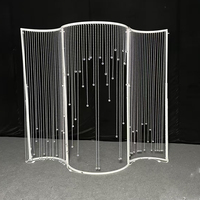 Support de fleurs en fer en forme d'arc I337 pour scène suspendue, accessoires de mariage, ornement créatif d'extérieur