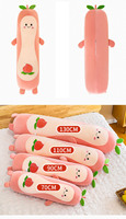 HECION – cadeau d'anniversaire pour enfants, chambre d'enfant, oreiller créatif en forme de Fruit de pêche, Long oreiller en peluche, jouets, poupée d'animaux à Long corps