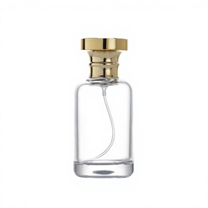 Flacon de parfum en verre transparent de 50 ml, flacon pulvérisateur cosmétique rond, bouchon doré, pulvérisateur à pompe pour échantillon gratuit/ - Product Image 4