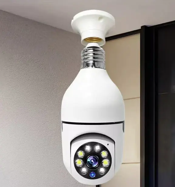 Security Wifi Camera Ip Cctv Video Surveillance Hd 1080p 360 Panoramic Night Vision Two Way Audio Light Bulb Camera - Buy Light