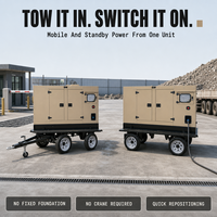 Générateur diesel portable 220V pour station de télécommunications, sortie continue, faible consommation de carburant avec panneau ATS