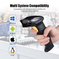 Escáner de código de barras 2D inalámbrico Bluetooth 3 en 1 compatible con lector de código Qr de barras OEM para recibo caja registradora inventario cheque bancario