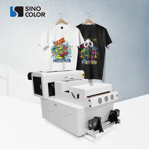 SinoColor 40/60/80cm i1600 head fluorescent White Ink stirring Heat Transfer PET Film T-shirt professional garment dtf printer