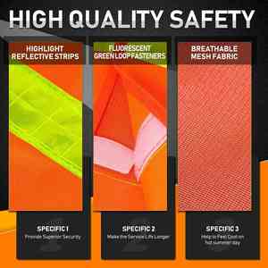 Personalized Safety Vest High Visibility Yellow Reflective Strips for Charity Walks Community Events and Promotional Use - Product Image 2