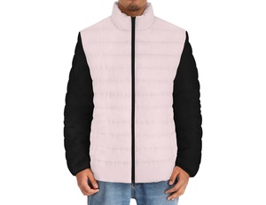 Veste d'hiver matelassée zippée pour homme, best-seller, col montant, à capuche, style streetwear classique, broderie personnalisée, service OEM disponible - Product Image 6