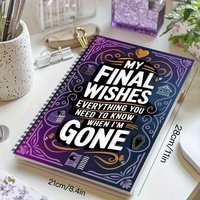 Spirale Mes Derniers Souhaits Journal Violet Or Couverture Papier Durable Arrangement Funéraire Héritier Plan Planification de la Vie Will Organisateur Livre