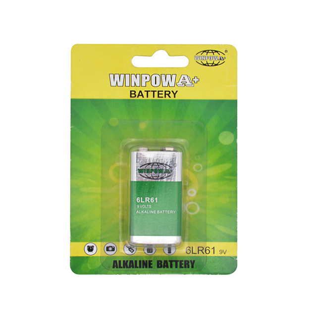 High Capacity 9V Alkaline Battery 6LR61 for Electronic Devices