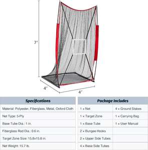 Équipement d'entraînement <span class=keywords><strong>de</strong></span> football professionnel avec filet <span class=keywords><strong>de</strong></span> <span class=keywords><strong>cible</strong></span> - <span class=keywords><strong>Cage</strong></span> <span class=keywords><strong>de</strong></span> frappe personnalisée 7x4 pieds et rebondisseur pour l'entraînement - Product Image 2