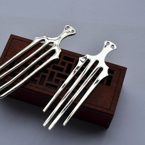 หวีผมทองแดง 27x95 มม. ชุบทองเงิน สไตล์โบราณ อุปกรณ์เสริมฮั่นฝู - Product Image 2