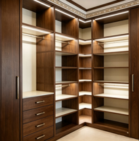 Armoire de chambre en bois moderne et durable avec portes, idéale pour chambre, hôtel, salon, dressing, style d'angle contemporain