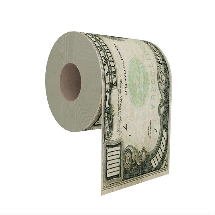 Fabrika ucuz 1/2/3/4 kat özel 100 dolar bill tuvalet kağıdı tuvalet kağıdı kağıt