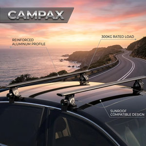 [CAMPAX] Barras Transversales de Techo de Aluminio, Universales, Antirrobo, Ajustables, 30 kg, para Sedán, Camioneta, 4x4 |   Dachtrager - Product Image 5