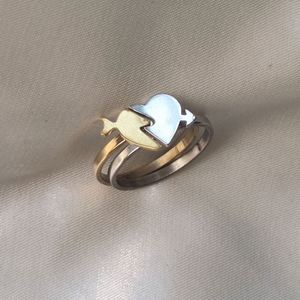 Multiple Styles Stainless Steel <b>Couple</b> <b>Rings</b> Pair of Love Stitching Vintage Letters Matching <b>Ring</b> Set for Lover - Product Image 2