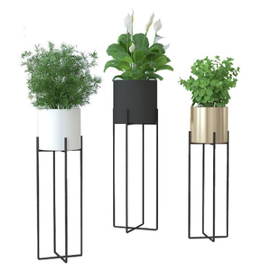 ชุดการออกแบบยอดนิยมสามกระถางตกแต่งสวนหม้อปลูกโลหะการผลิตและผู้จัดจําหน่ายชาวไร่ตกแต่งสีทอง - Product Image 6